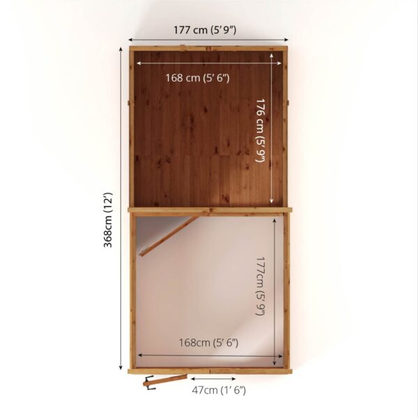 Mercia 12'x6' Woodsman Timber Apex Styrene Combi Greenhouse - Image 19