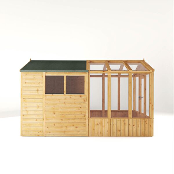 Mercia 12'x6' Woodsman Timber Apex Styrene Combi Greenhouse - Image 10