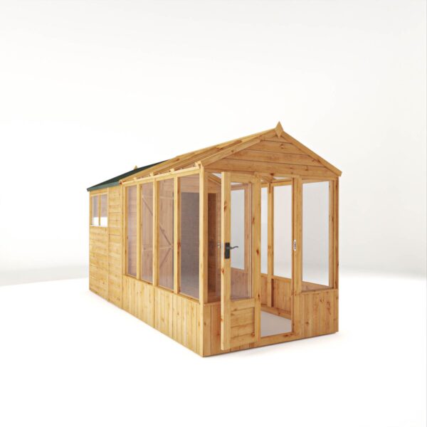 Mercia 14'x6' Woodsman Timber Apex Styrene Combi Greenhouse - Image 5