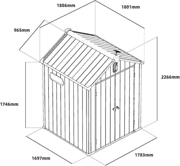 Pro-Tect 6'x8' Grand Outdoor Apex Garden Plastic Shed - Image 10