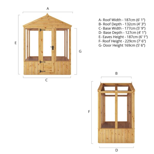 Mercia 6'x4' Woodsman Timber Apex Glass Greenhouse - Image 14