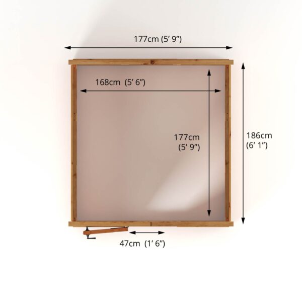 Mercia 6'x6' Woodsman Timber Apex Styrene Greenhouse - Image 10