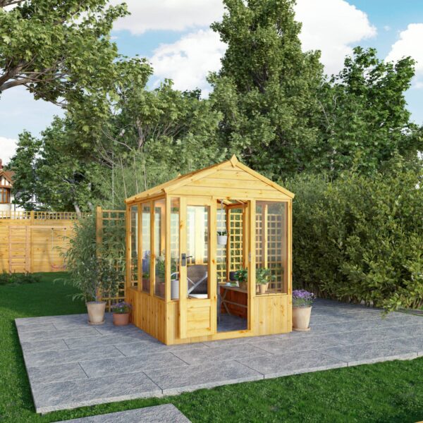 Mercia 6'x6' Woodsman Timber Apex Glass Greenhouse