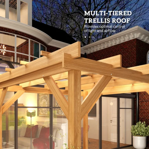 OutSunny 6.5'x6.5' Timber Pergola - Image 2