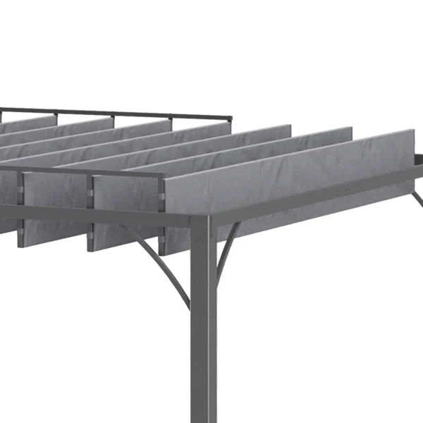 OutSunny 13'x10′ Metal Retractable Pergola - Grey - Image 4