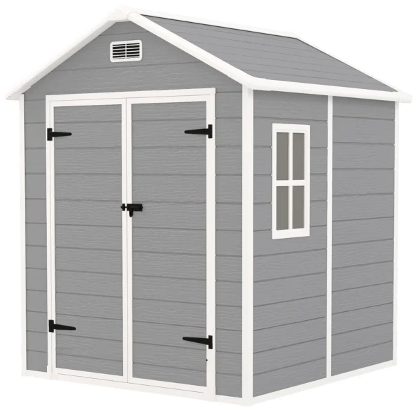 Outsunny 6'x5' Plastic Garden Storage Shed - Dark Grey