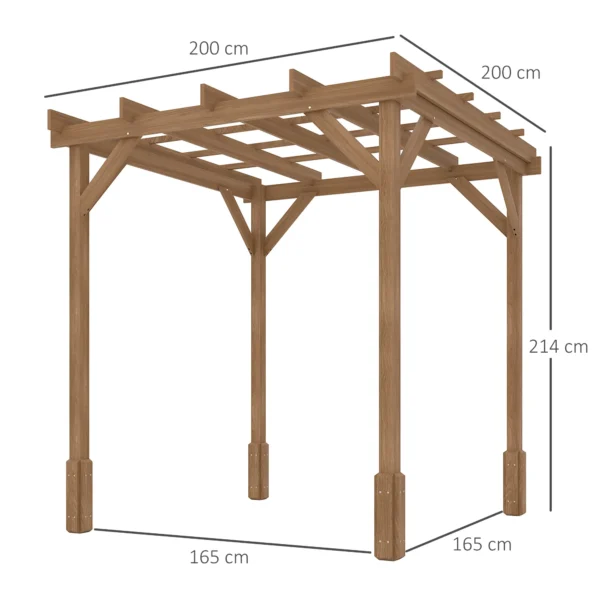 OutSunny 6.5'x6.5' Timber Pergola - Image 7