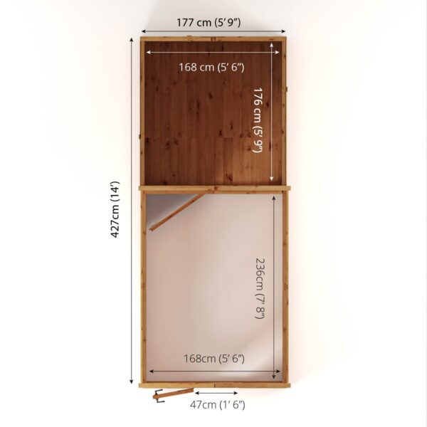 Mercia 14'x6' Woodsman Timber Apex Styrene Combi Greenhouse - Image 16