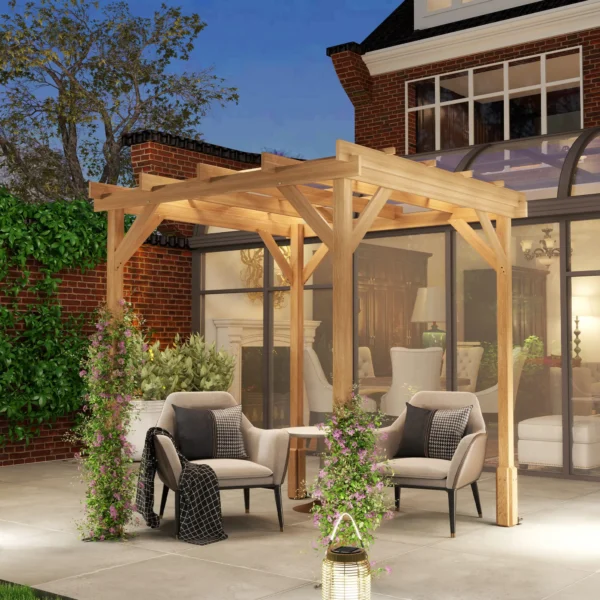 OutSunny 6.5'x6.5' Timber Pergola - Image 9