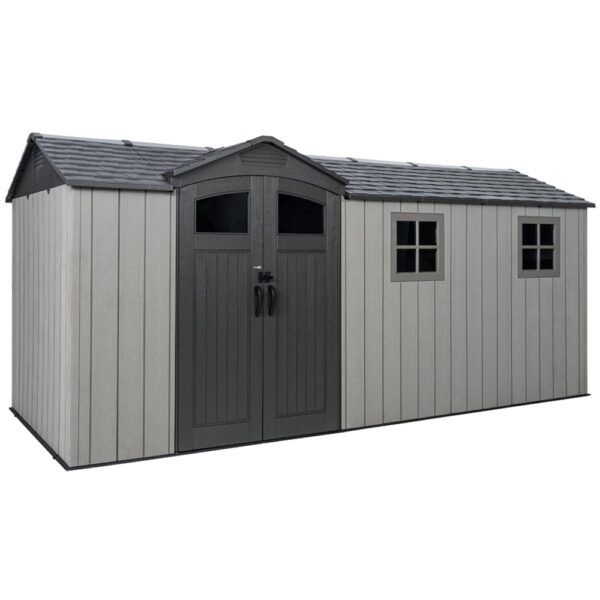 Lifetime 16.5'x7' Side Entry Heavy Duty Plastic Shed - Grey - Image 9