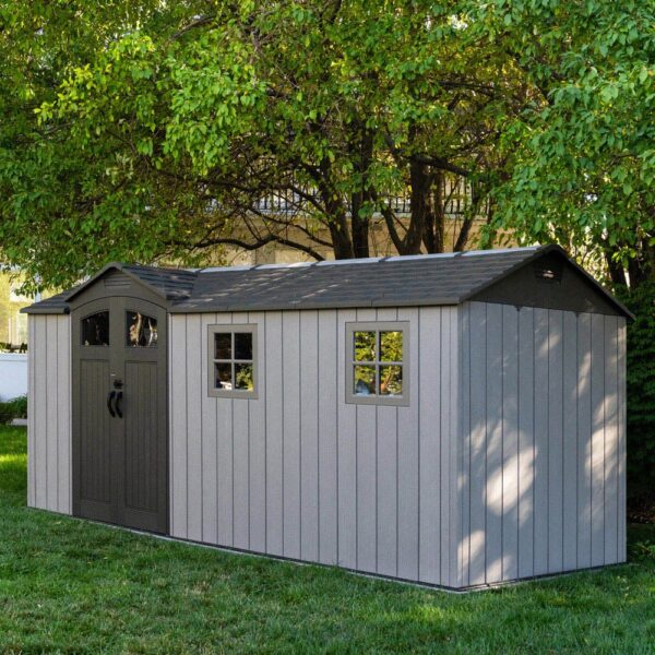 Lifetime 16.5'x7' Side Entry Heavy Duty Plastic Shed - Grey - Image 7