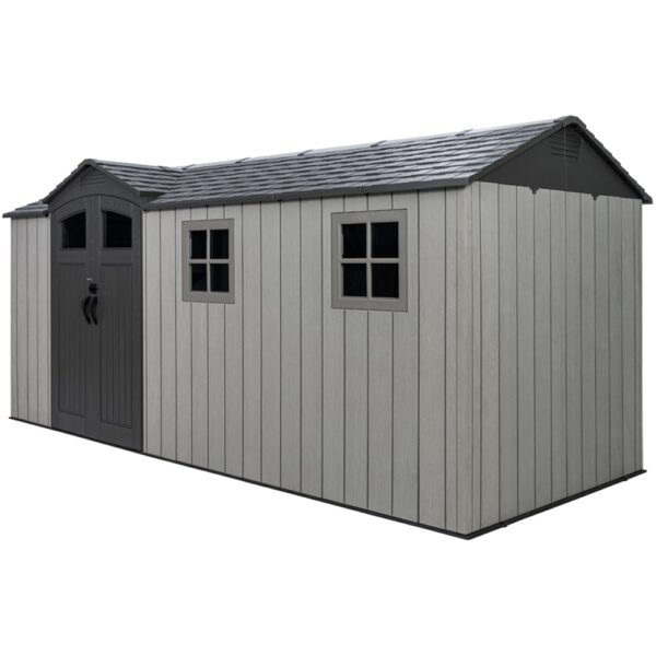 Lifetime 16.5'x7' Side Entry Heavy Duty Plastic Shed - Grey