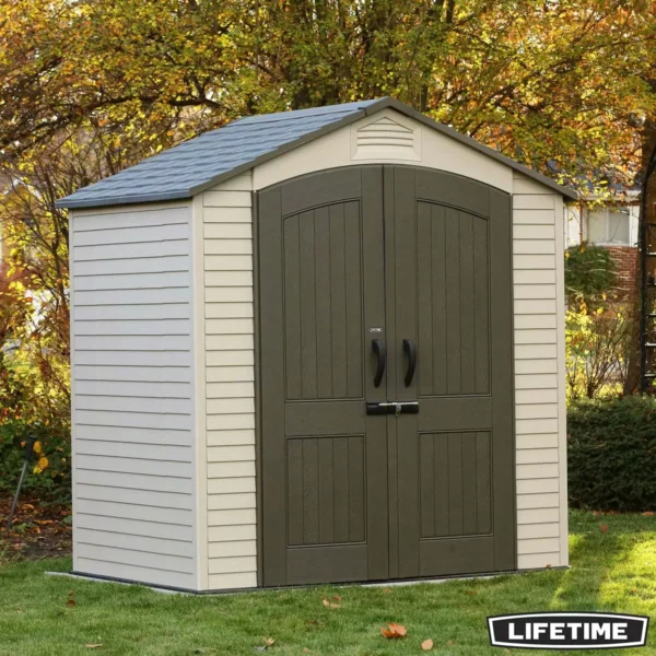 Lifetime 7’x4.5′ Heavy Duty Plastic Storage Shed Model X60459U - Image 2