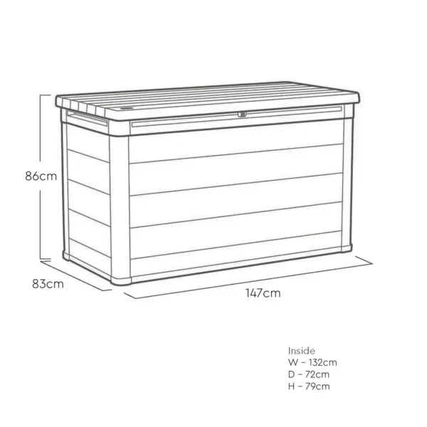 Keter Ashwood 870 Litre Plastic Storage Box - Image 2