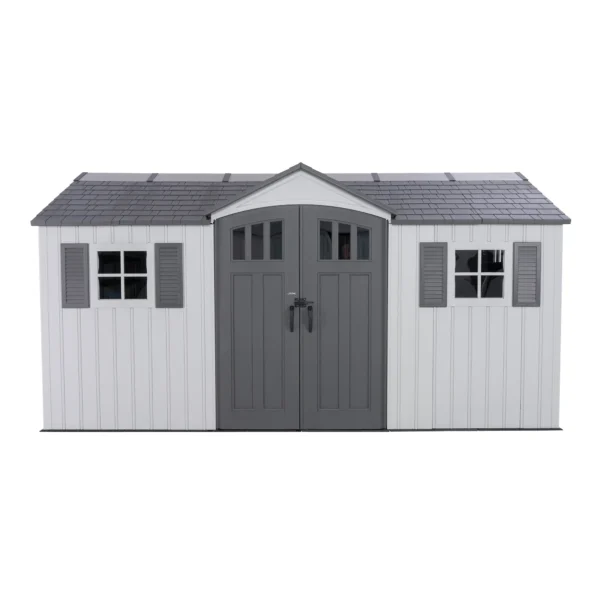 Lifetime 15×8 Vertical Cladding Heavy Duty Plastic Shed – Dual Entry - Image 4