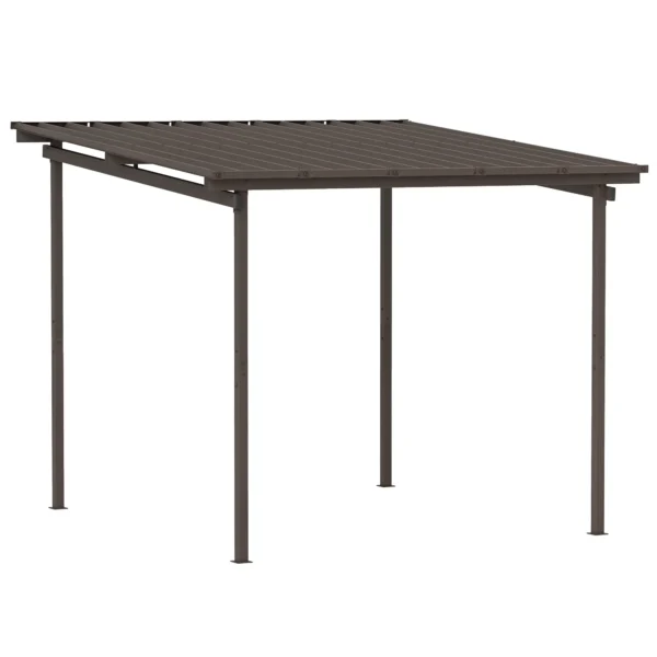 OutSunny 10’x10′ Metal Pergola with Waterproof Metal Roof - Brown