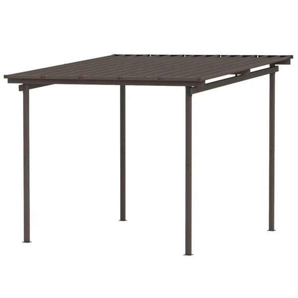 OutSunny 10’x10′ Metal Pergola with Waterproof Metal Roof - Brown - Image 4