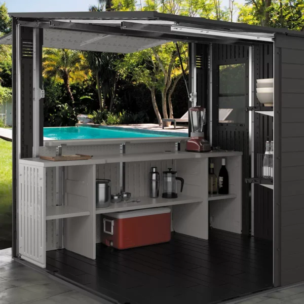 Suncast 8'x7' Cabana Plastic Entertainment Shed X - Image 6