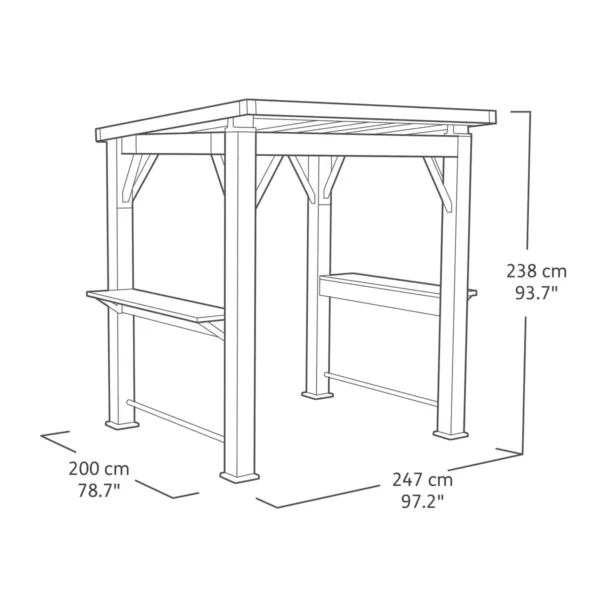 Keter Signature Ashwood 8' x 6'5' Grill Metal/Plastic Gazebo - Image 2