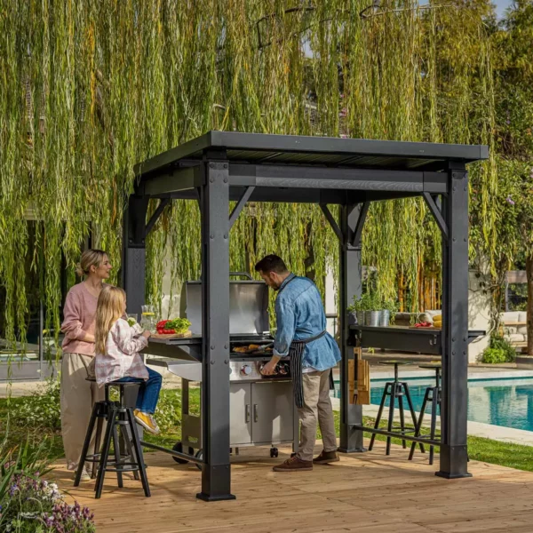 Keter Signature Ashwood 8' x 6'5' Grill Metal/Plastic Gazebo
