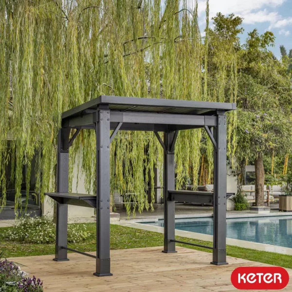 Keter Signature Ashwood 8' x 6'5' Grill Metal/Plastic Gazebo - Image 4