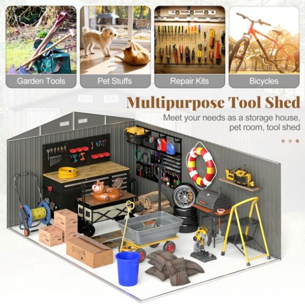 Pro-Tect 10'x14' Metal Apex Shed - Grey - Image 10