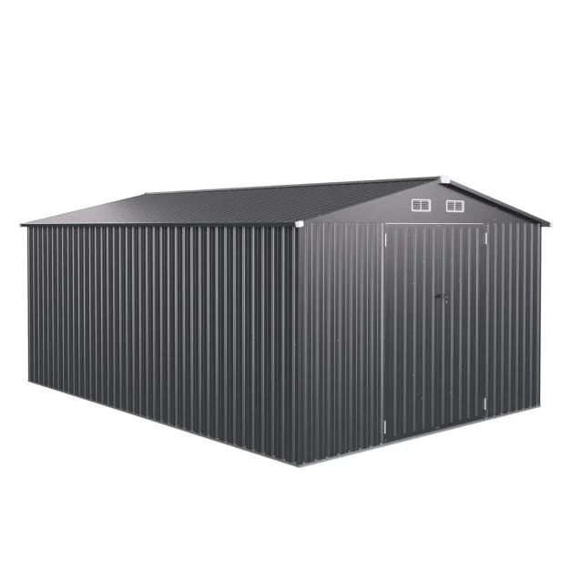 Pro-Tect 10'x14' Metal Apex Shed - Dark Grey - Image 3