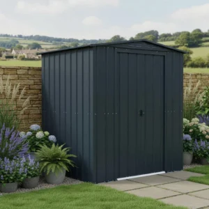 Globel 6'x 5' Apex Metal Garden Shed - Anthracite Grey (Expected into warehouse January 2027)