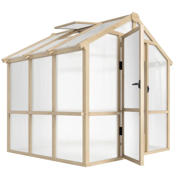 Outsunny 6.5ft x 6ft Polycarbonate Timber Greenhouse