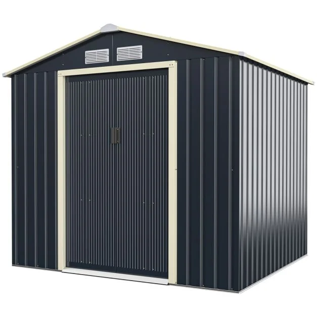 Pro-Tect 7x6 Apex Metal Shed - Grey