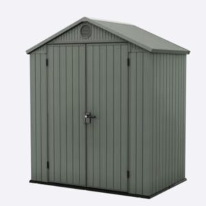 Keter 6'x4' Darwin Heavy Duty Plastic Garden Shed Double Door-  Green