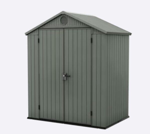 Keter 6'x4' Darwin Heavy Duty Plastic Garden Shed Double Door-  Green