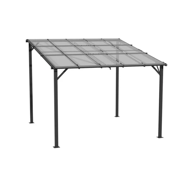 Living and Home 10'x10' Metal Wall-Mounted Outdoor Patio Canopy Small - Image 10