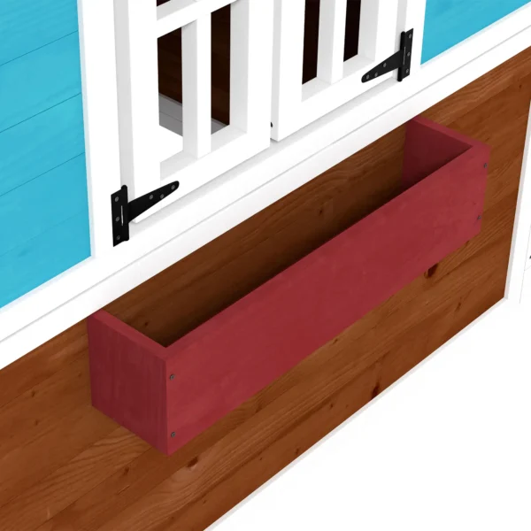 Outsunny Timber Playhouse with Doors - Dark Brown - Image 10