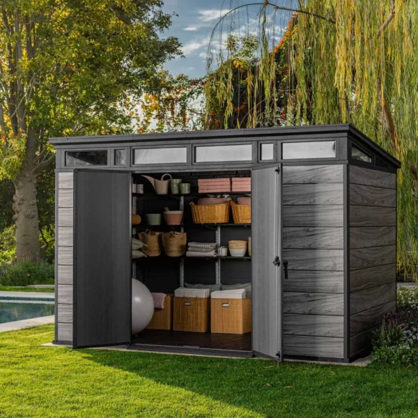 Keter 11'x 7 Storm Grey Signature Heavy Duty Plastic Pent Shed - Image 8