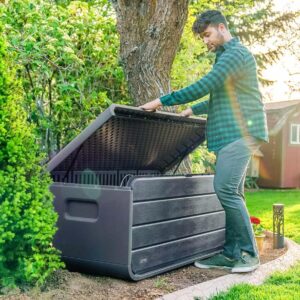 Lifetime 515 Litre Modern Outdoor Storage Deck Box Grey - Model ‎60431E