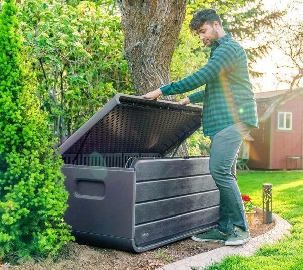 Lifetime 515 Litre Modern Outdoor Storage Deck Box Grey - Model ‎60431E