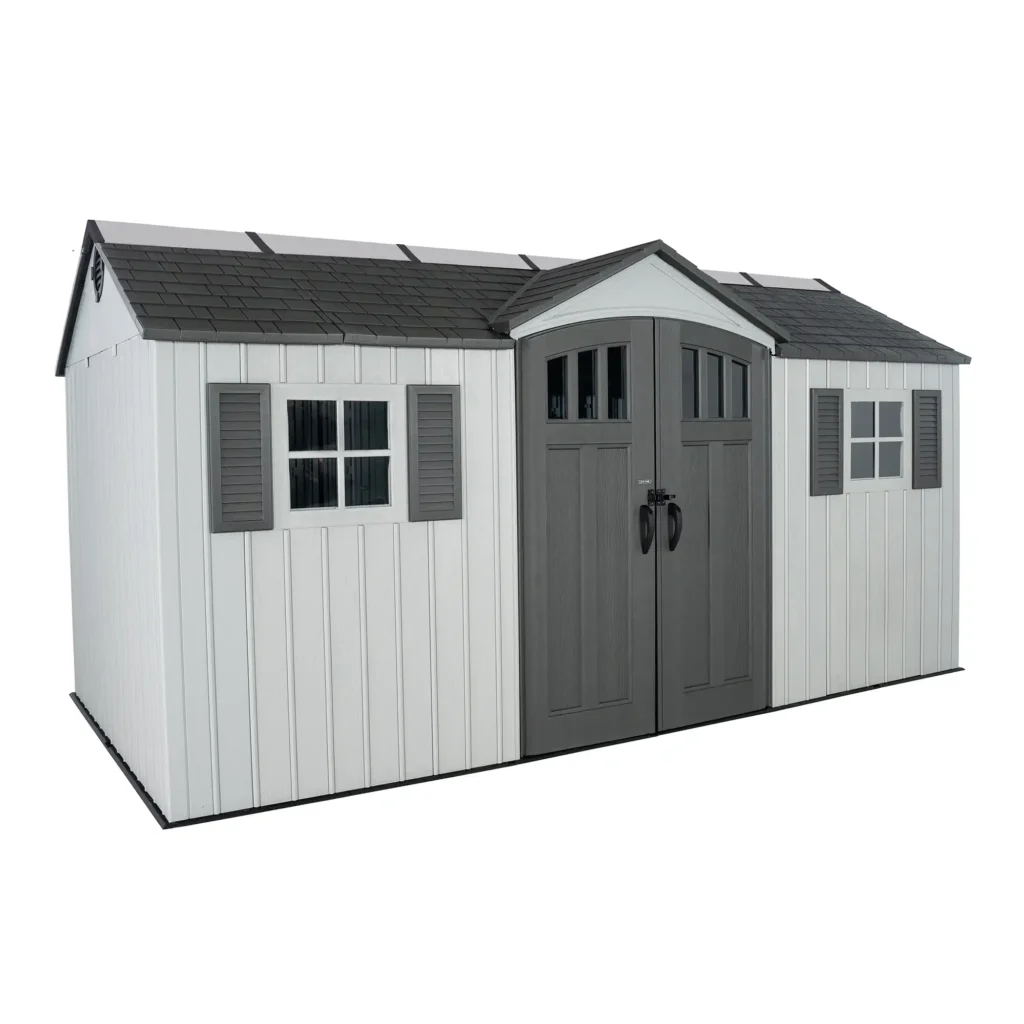 Lifetime 15×8 Vertical Cladding Heavy Duty Plastic Shed – Single Entry