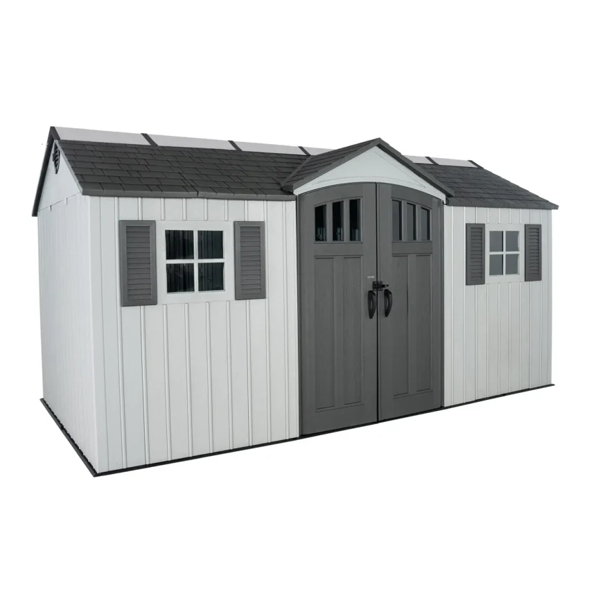 Lifetime 15×8 Vertical Cladding Heavy Duty Plastic Shed – Single Entry