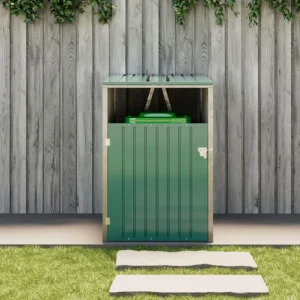 Living and Home Single Metal Bin Store - Green