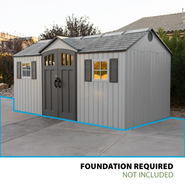 Lifetime 15×8 Vertical Cladding Heavy Duty Plastic Shed – Single Entry - Image 18
