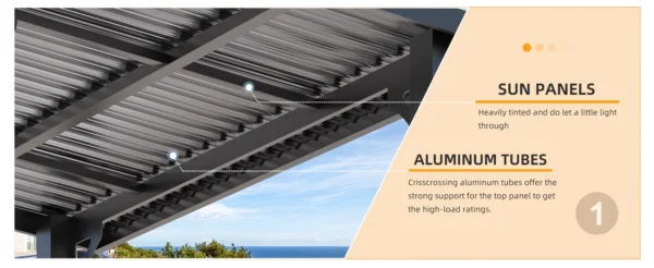 Pro-Tect 8'x8' Wall-Mounted Steel Roof Pergola - Image 5
