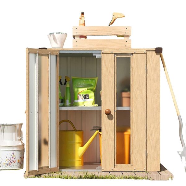 Pro-Tect Addition 2.5'x 1.5' Metal Storage Small Cabinet - Woodlook - Image 11