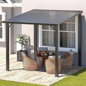 Pro-Tect 8'x8' Wall-Mounted Steel Roof Pergola