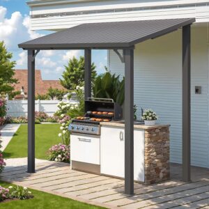 Pro-Tect 8'x5' Wall-Mounted Steel Roof Pergola