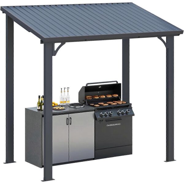 Pro-Tect 8'x5' Wall-Mounted Steel Roof Pergola - Image 9