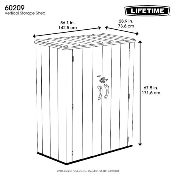 Lifetime Heavy Duty Utility Vertical Storage Shed with Shelving -Model 60457 X - Image 10