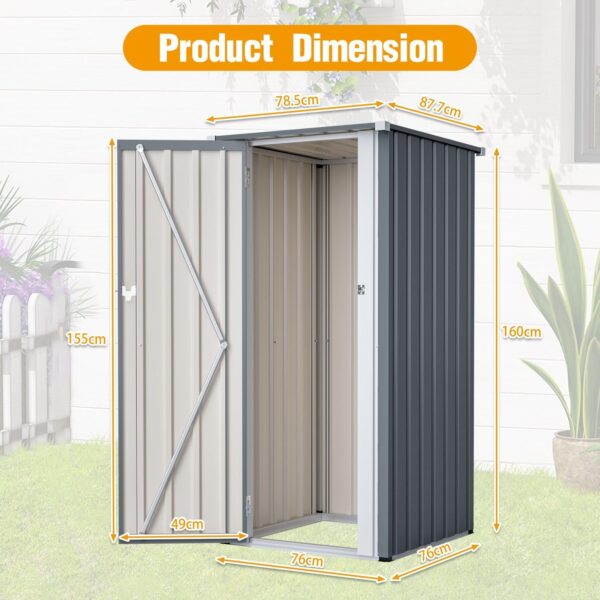 Pro-Tect 2.5'x2.5' Metal Utility Shed - Grey and White - Image 10