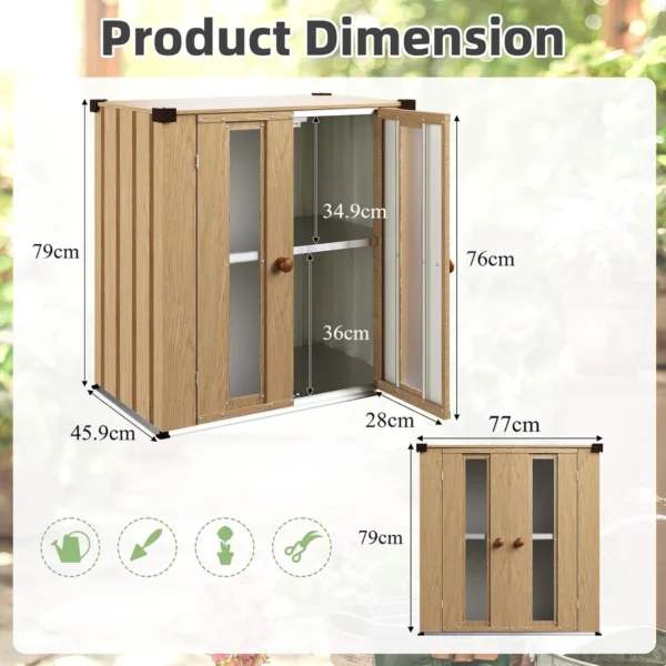 Pro-Tect Addition 2.5'x 1.5' Metal Storage Small Cabinet - Woodlook - Image 4