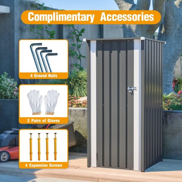 Pro-Tect 2.5'x2.5' Metal Utility Shed - Grey and White - Image 3
